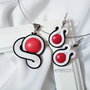 Set soutache alb-rosu-negru cu howlit