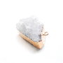 Pandant Crystal quartz - druzy cu  margini electroplacate aur