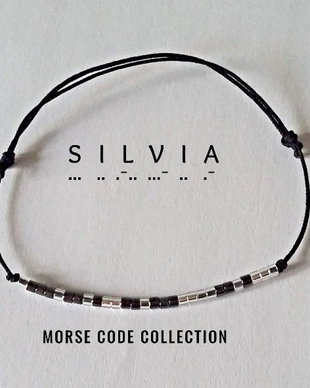 Bratara reglabila cod Morse SILVIA
