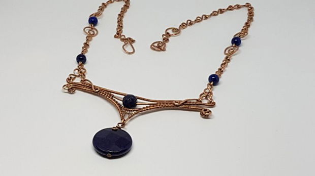 Colier unicat , colier cu jad si lapis lazuli , colier handmade.