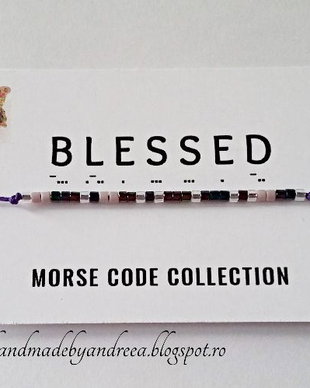 Bratara reglabila cod Morse BLESSED