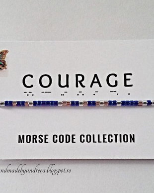 Bratara reglabila cod Morse COURAGE