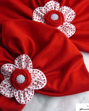Turban rosu din bumbac