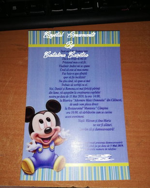 Invitatie botez Baby Mickey