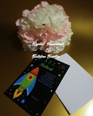 Invitatie botez tematica stele/galaxie