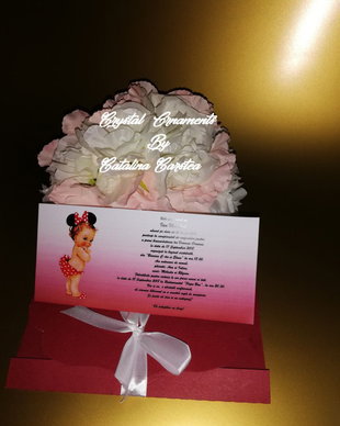 Invitatie botez baby girl/minnie