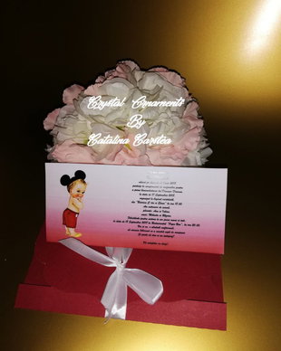 Invitatie botez baby girl/mickey