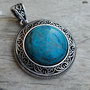 Pandantiv agata blue crazy lace, 50 mm