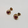 Cercei stud,Cercei din aur,Cercei cu ruby,Cercei handmade.