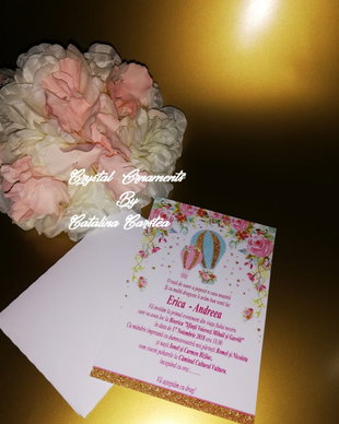 Invitatie botez balon cu aer cald
