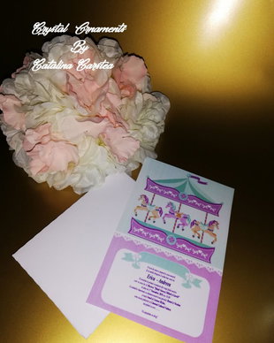 Invitatie botez carusel caluti