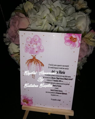 Invitatie botez balerina / baby girl / fetita