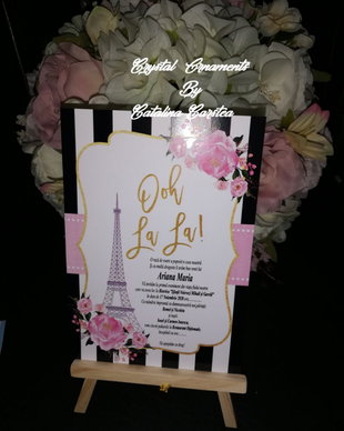 Invitatie nunta / botez tema paris