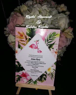 Invitatie botez Flamingo