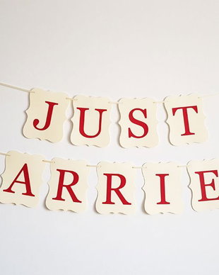 Ghirlanda Just Married, ghirlanda nunta Just Married, banner Just Married, decor nunta Just Married