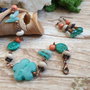 Set/bratara si cercei /floare de jad