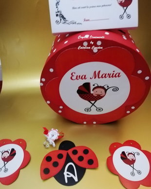 Cutie de dar botez / casuta de bani botez gargarita