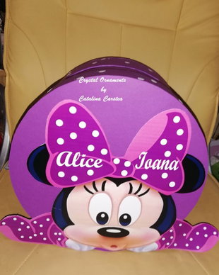 Cutie de dar botez baby Minnie / casuta de bani