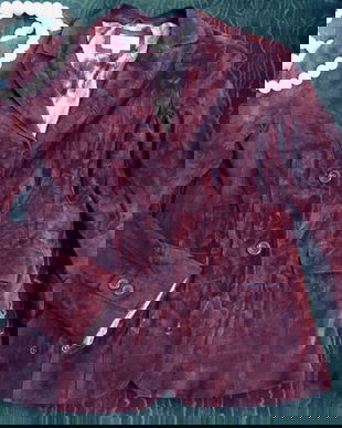 Mango, sacou din piele intoarsa culoare maron ciocolata