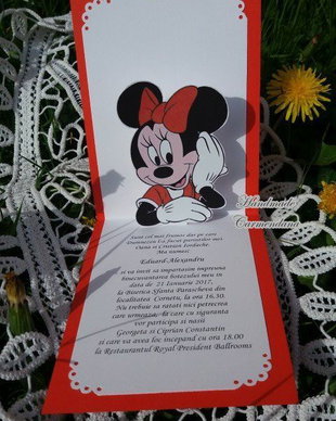 Invitatii 3D Minnie Mouse
