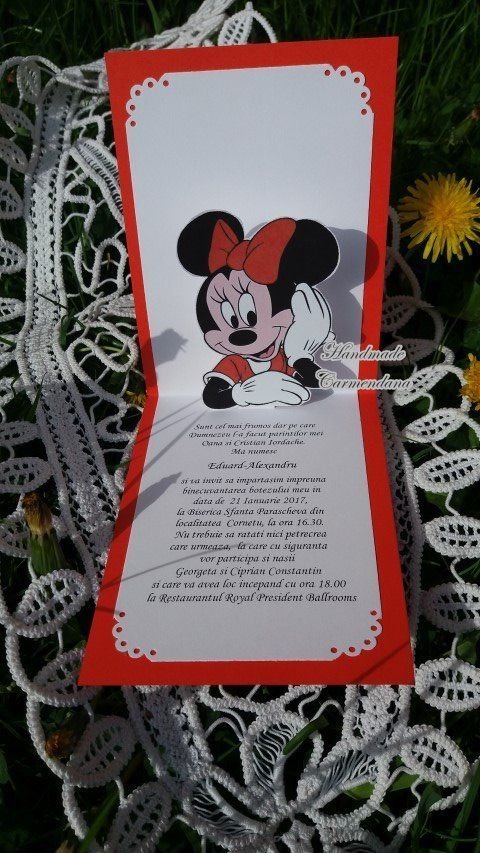 Invitatii 3D Minnie Mouse