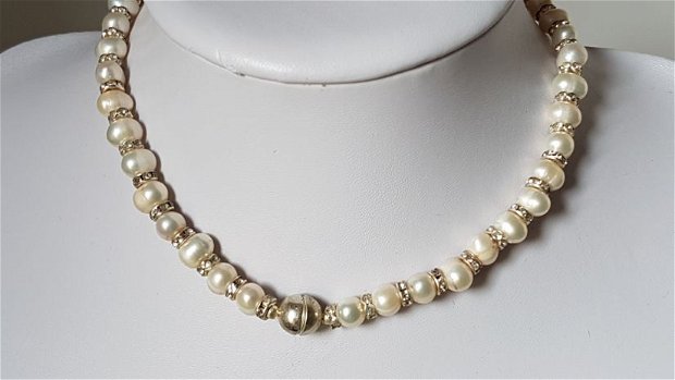 Set bijuterii unicat ,Set bijuterii din perle si cristale , Set bijuterii handmade.