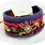 bratara piele multicolor cu broderie