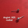 Cercei / Baza cercei din argint .925 rodiat cu zirconii aprox 4.5x14 mm