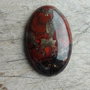 Cabochon brecciated jasper, 33x22 mm