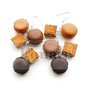 Macarons cu ciocolata - cercei atarnatori