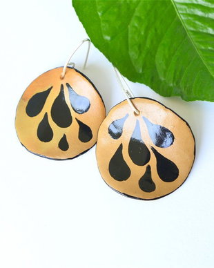 Cercei ceramici Black tears