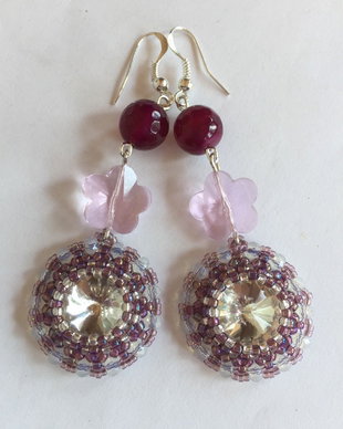 CERCEI LUNGI PURPLE LACE-toho,agate,rivoli