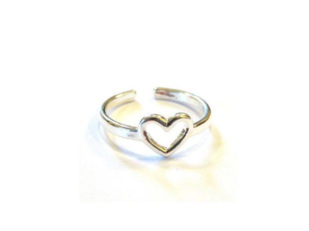 Inel reglabil delicat din Argint 925 - IN687 - Inel casual, inel cu inimioara, inel inima