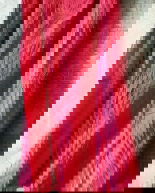 fusta lunga de bumbac roz