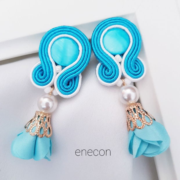 Cercei soutache turcoaz