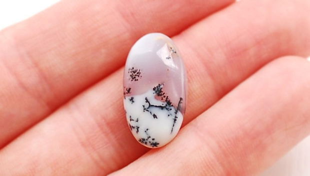 Cabochon  opal dendritic - D0-03