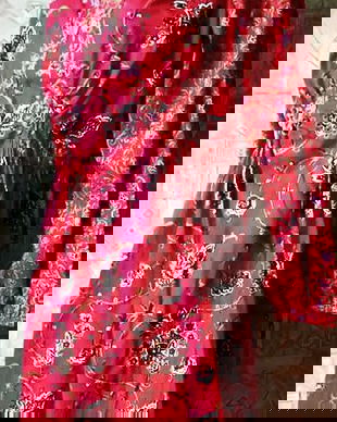 rochie de bumbac rosie cu arabescuri , Fresh Spirit by Ellos ,48-50