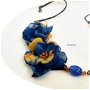 colier floral albastru - galben