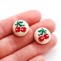 Cercei cu broderie manuala- cirese de mai cod CM5551