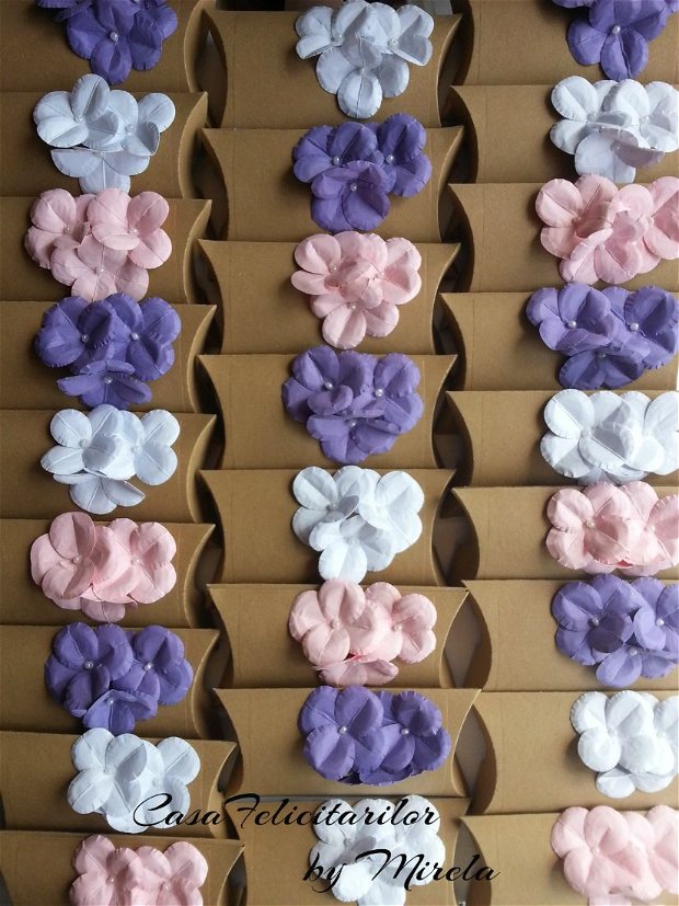 Cutii craft decorate cu flori- hortensii
