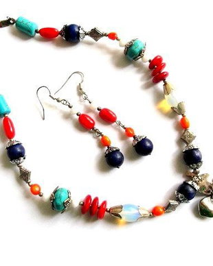 set coral ,turcoaz lapis lazuli si opalit 34310