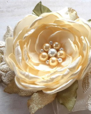 Brosa floare textila/Brosa textila