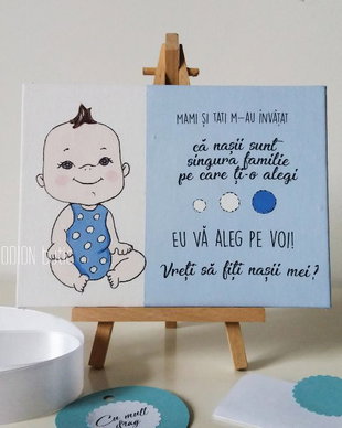 Placuta cadou cerut nasii personalizat pictat manual baietel