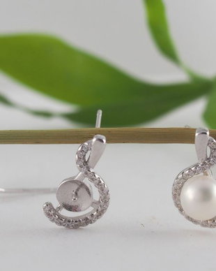 Baza cercei, argint 925 si cubic zirconia (1per)