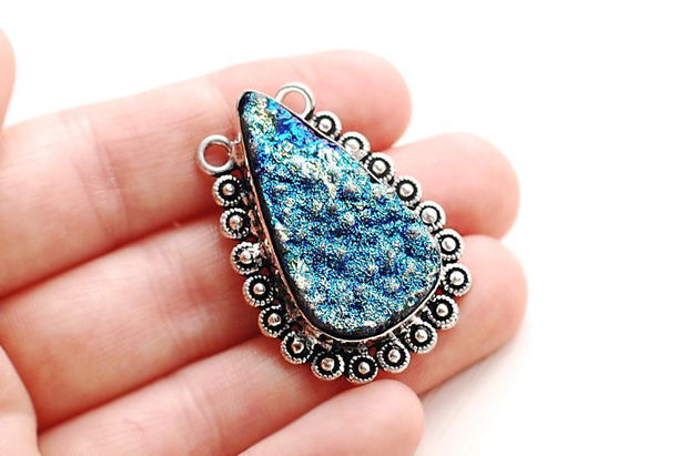 Pandantiv Titanium druzy electroplacat