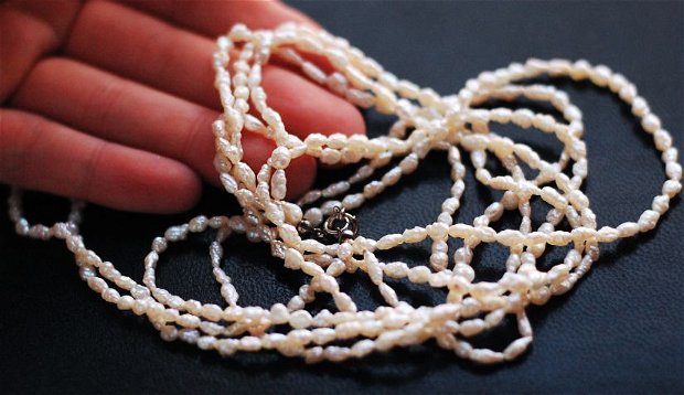 Sirag perle de cultura vintage - baroce - 384 buc [ 2 siraguri de 80 cm, total 160 cm ]