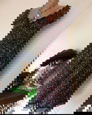 Rochie mătase naturala cu funda