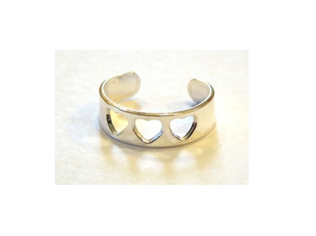 Inel reglabil din Argint 925 - IN689 - Inel cu inimioare, inel deget picior, toe ring