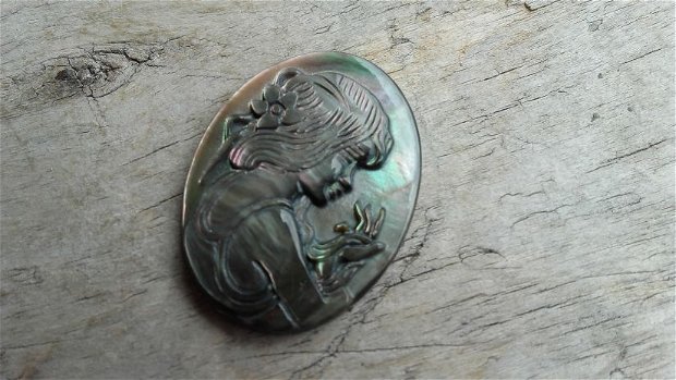 Cabochon camee sidef, 30x23 mm