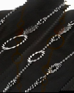 Colier/cordon metalic argintiu patinat